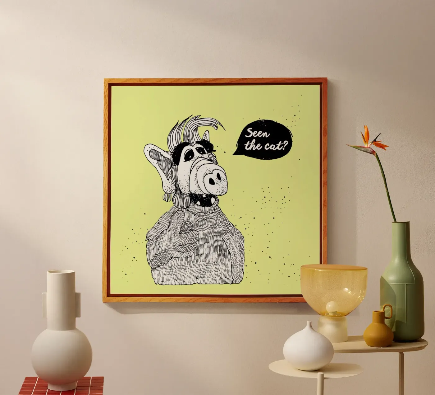 Seen The Cat? acrylic glass by Anika Merten