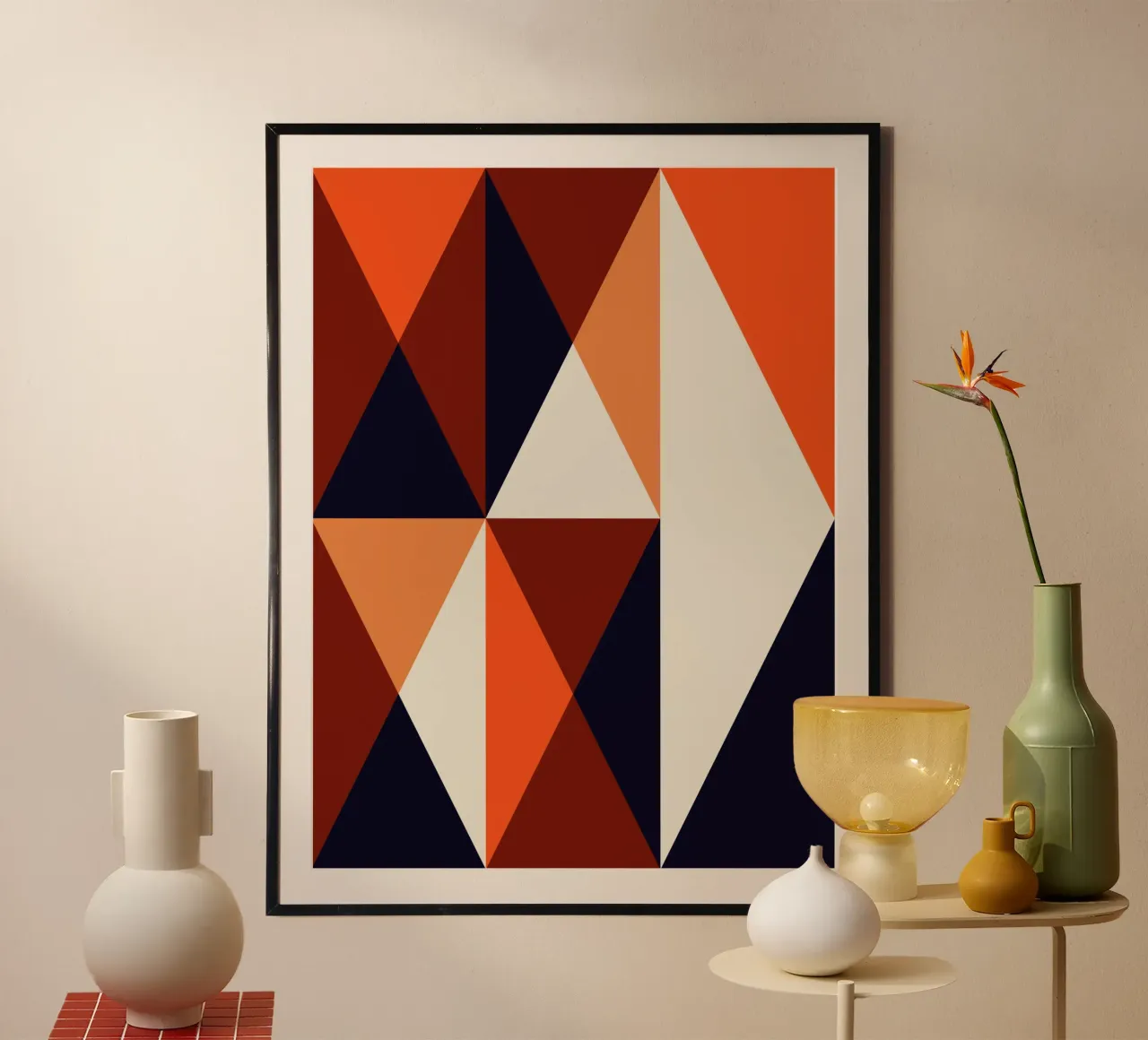 Crystal 02 poster with wooden frame by Seed & Signal