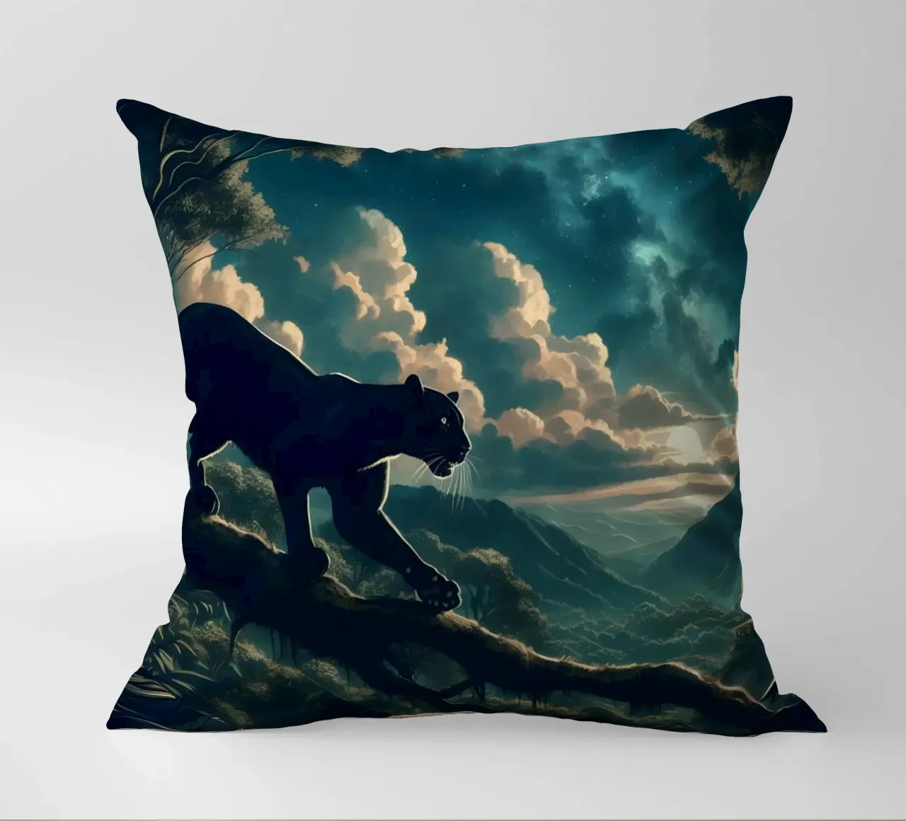 PANTHERE NOIRE cuscino da RUBIANT ART