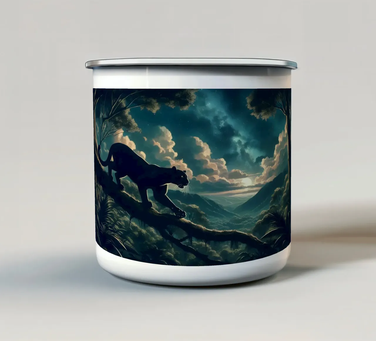 PANTHERE NOIRE tazza in smalto da RUBIANT ART