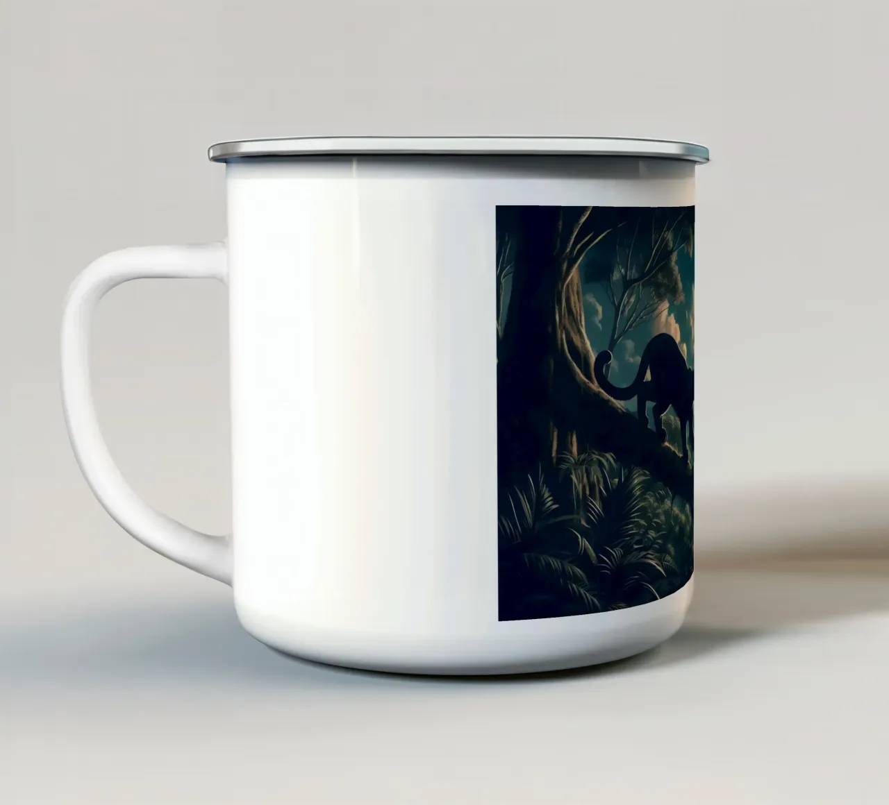 PANTHERE NOIRE tazza in smalto da RUBIANT ART