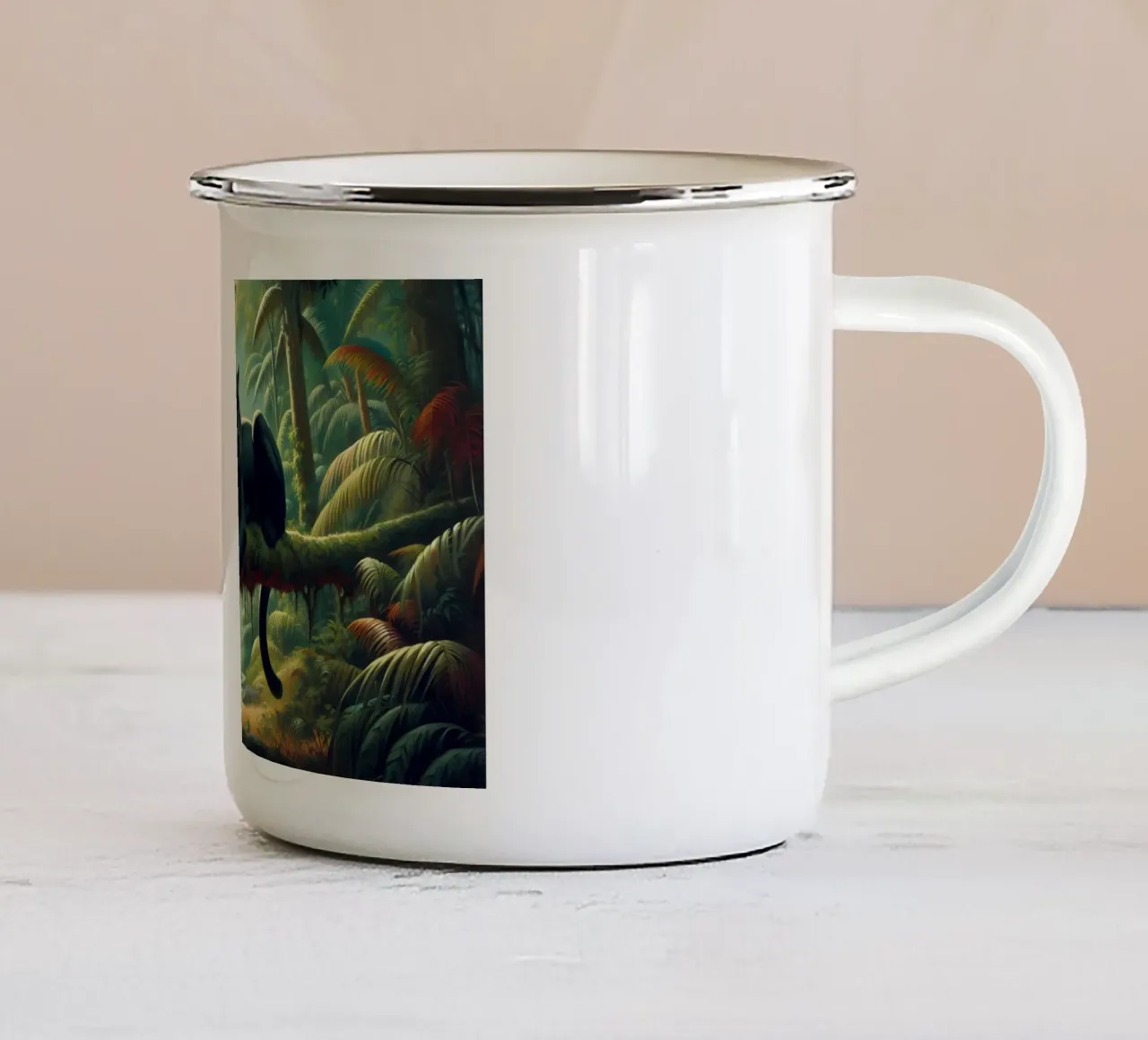 PANTHERE NOIRE tazza in smalto da RUBIANT ART