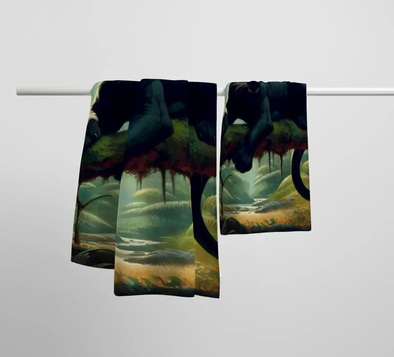 PANTHERE NOIRE asciugamano da bagno da RUBIANT ART