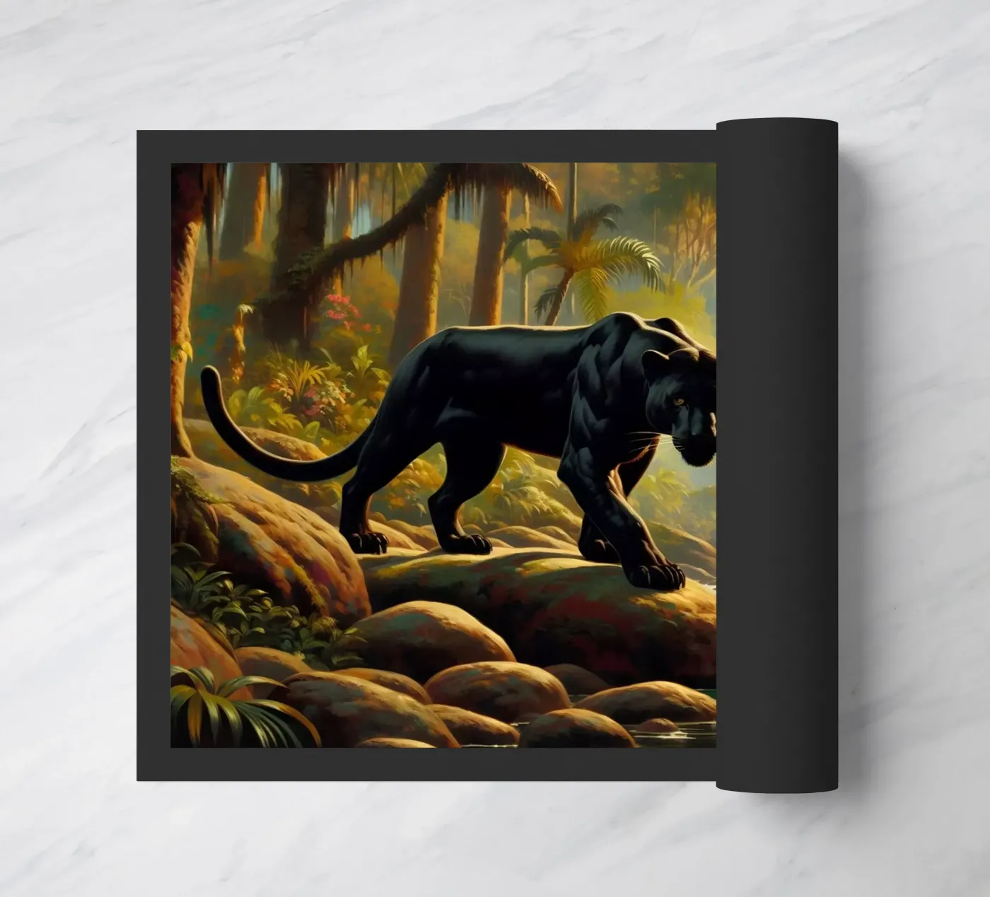 PANTHERE NOIRE doormat by RUBIANT ART