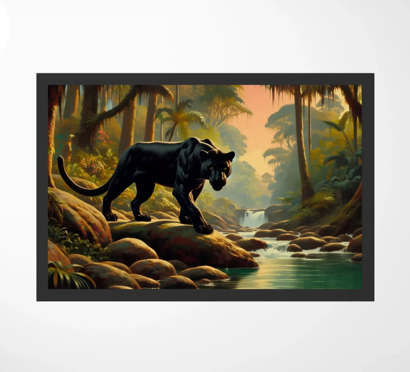 PANTHERE NOIRE doormat by RUBIANT ART