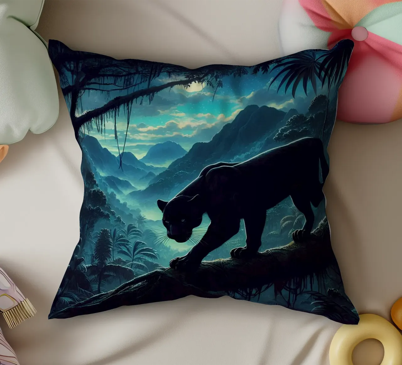 PANTHERE NOIRE cuscino da RUBIANT ART