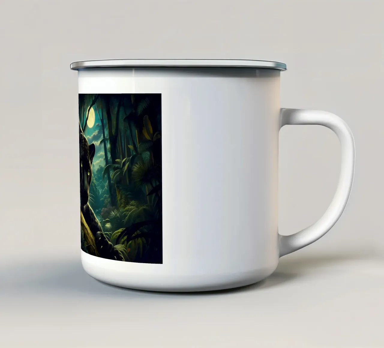 PANTHERE NOIRE tazza in smalto da RUBIANT ART