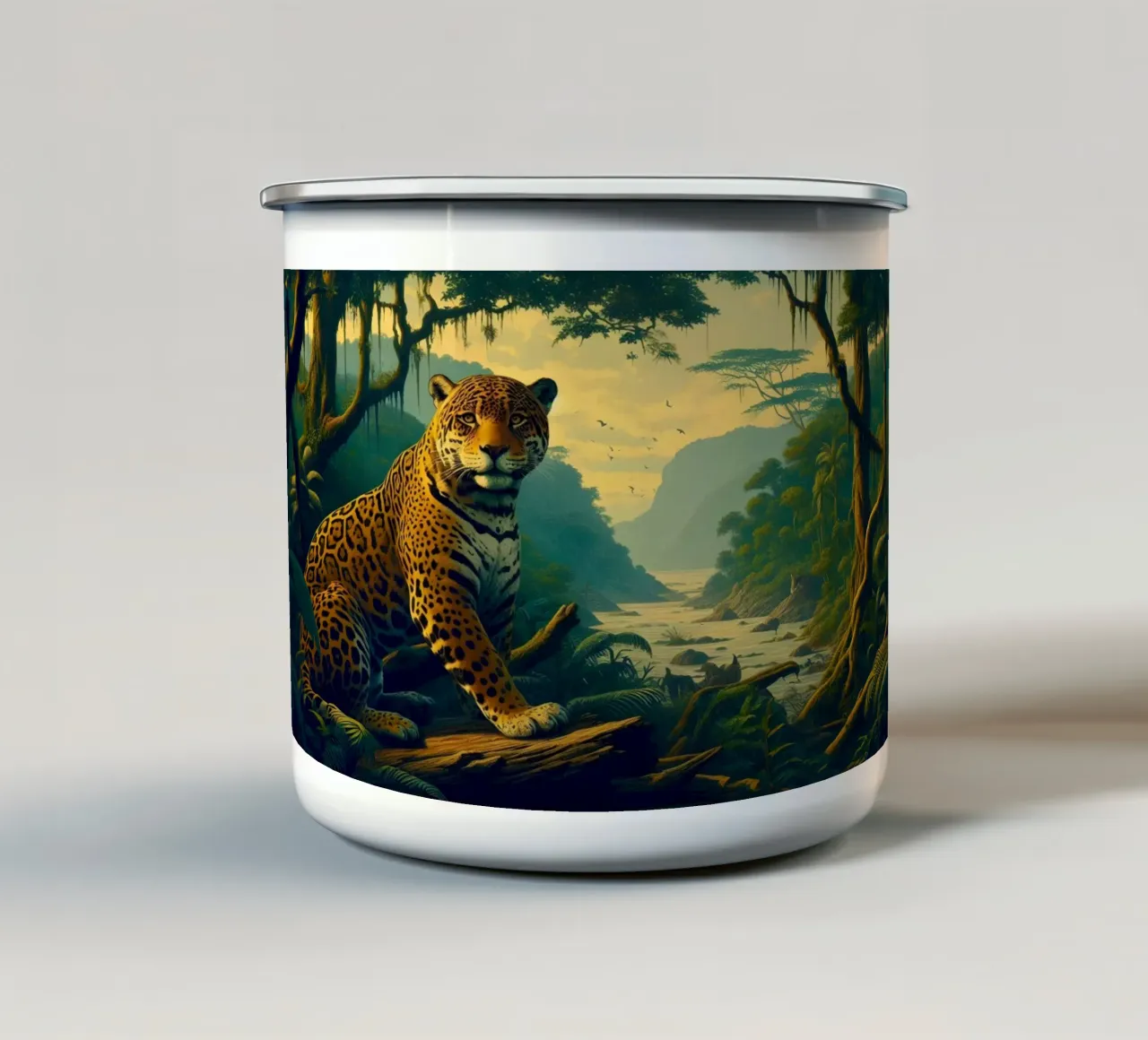 PANTHERE TACHETEE tazza in smalto da RUBIANT ART
