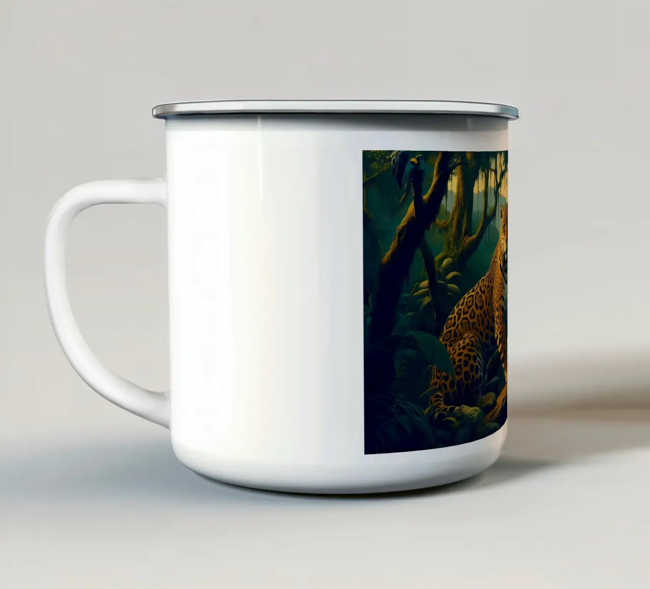 PANTHERE TACHETEE tazza in smalto da RUBIANT ART