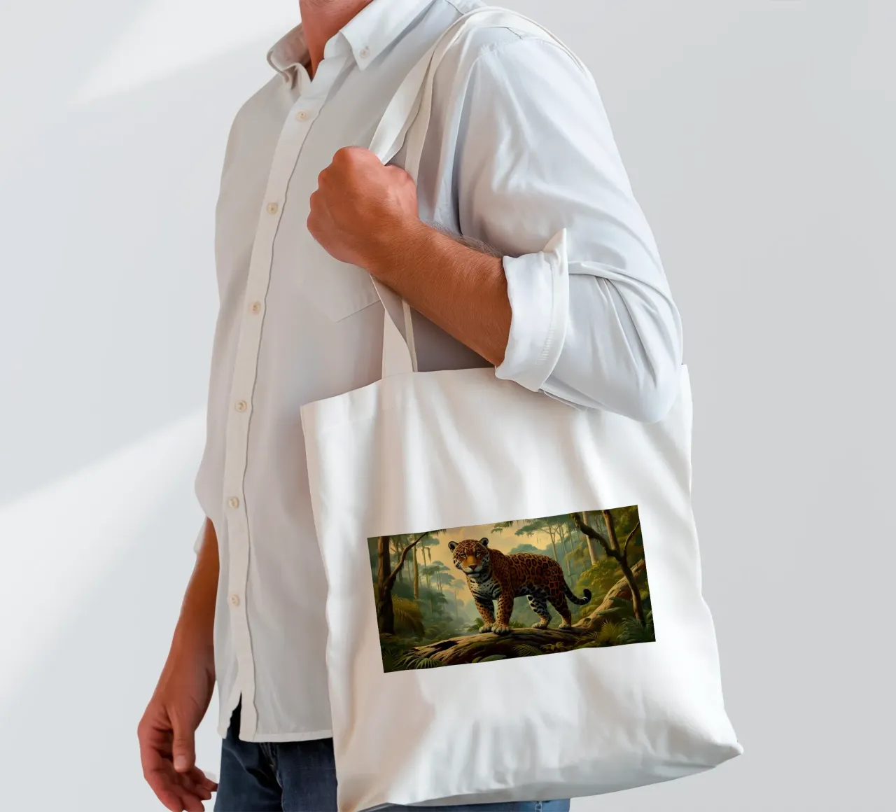 PANTHERE TACHETEE borsa in juta da RUBIANT ART