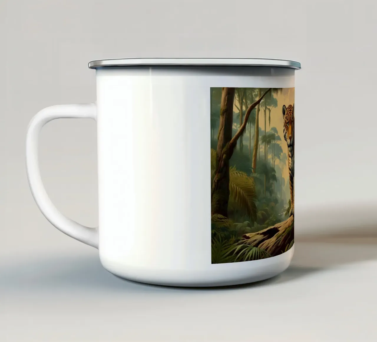 PANTHERE TACHETEE tazza in smalto da RUBIANT ART
