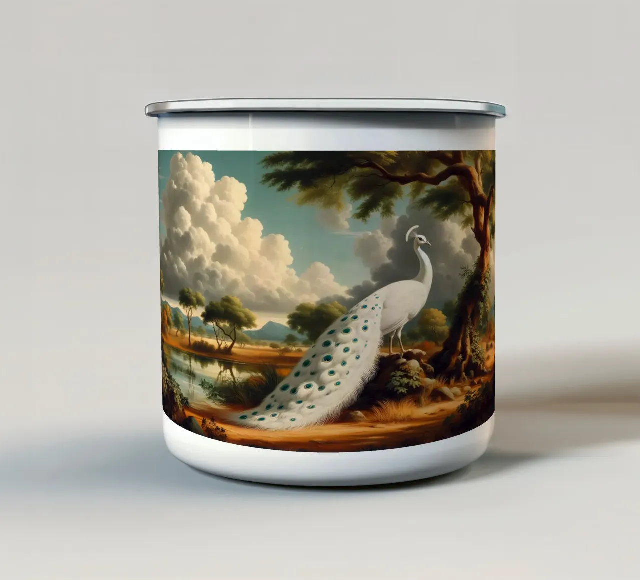 PEONE BIANCO tazza in smalto da RUBIANT ART