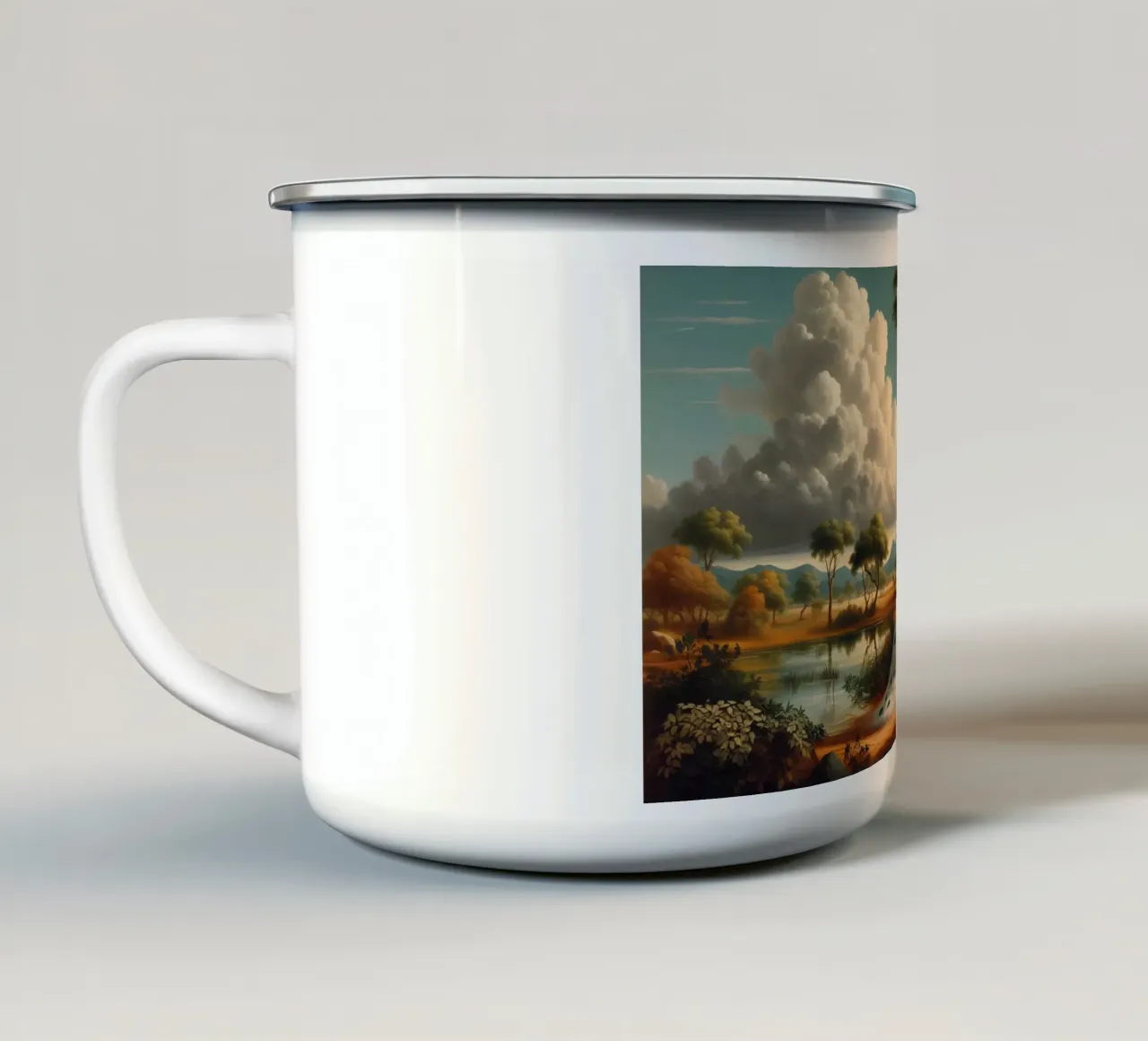 PEONE BIANCO tazza in smalto da RUBIANT ART