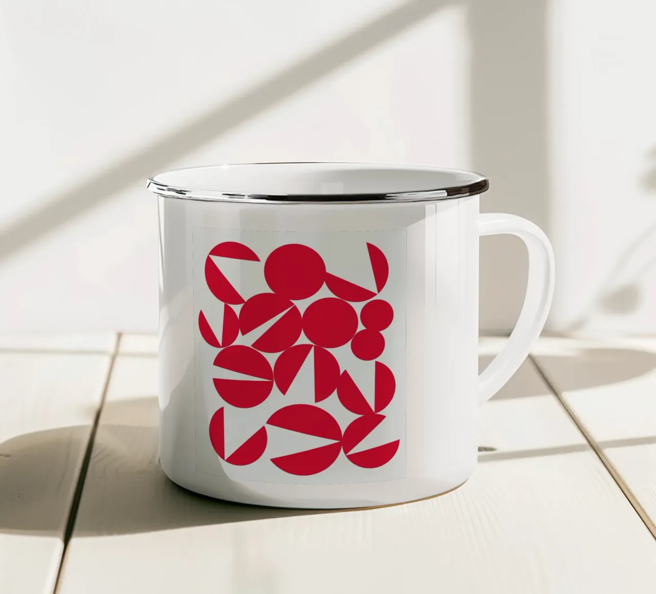 Snappy Dots enamel mug by Catherine Aguilar