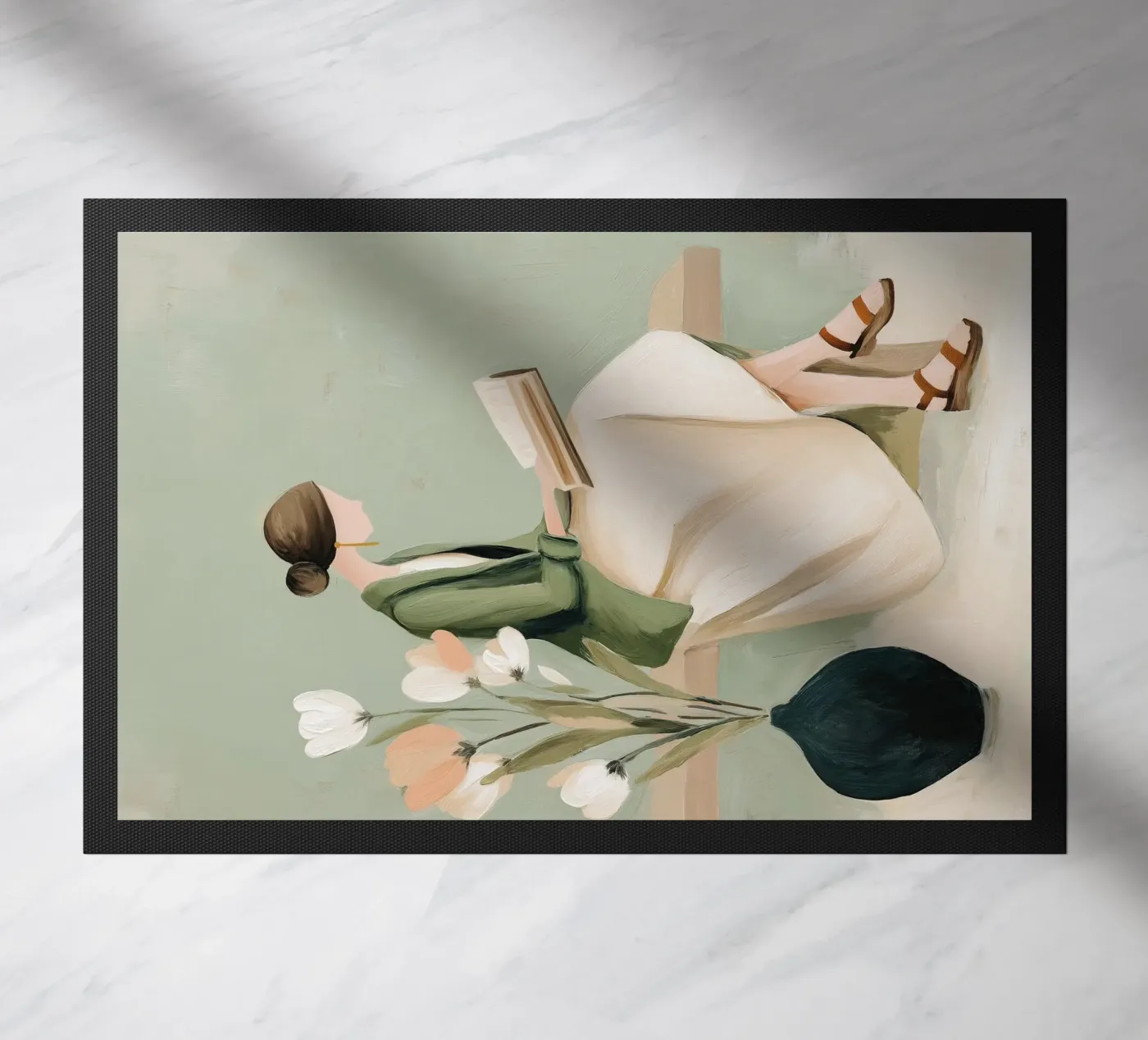Reading in Bloom deurmat van Freya