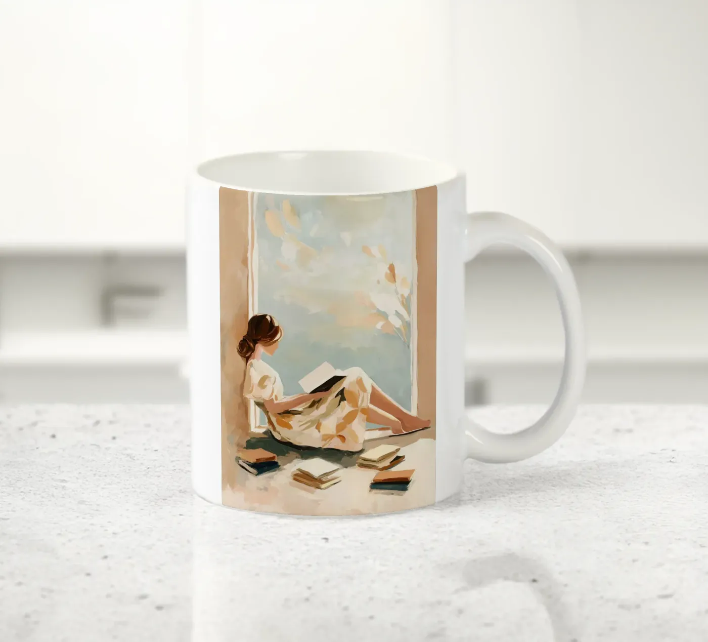 Window Reader ceramic mug by Freya