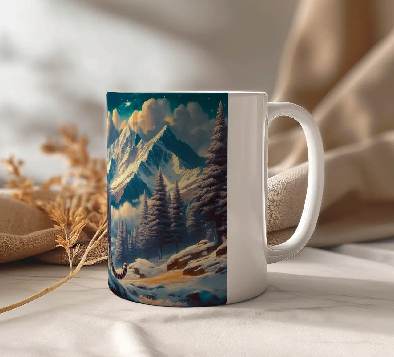 TIGRE BIANCA tazza in ceramica da RUBIANT ART
