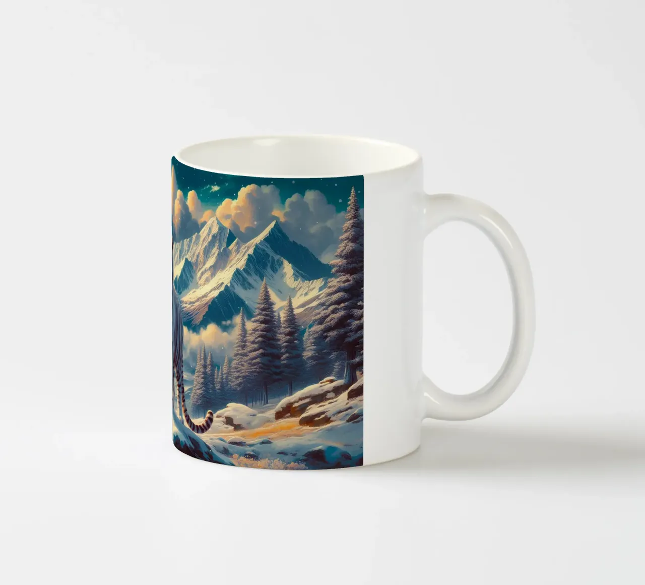 TIGRE BIANCA tazza in ceramica da RUBIANT ART