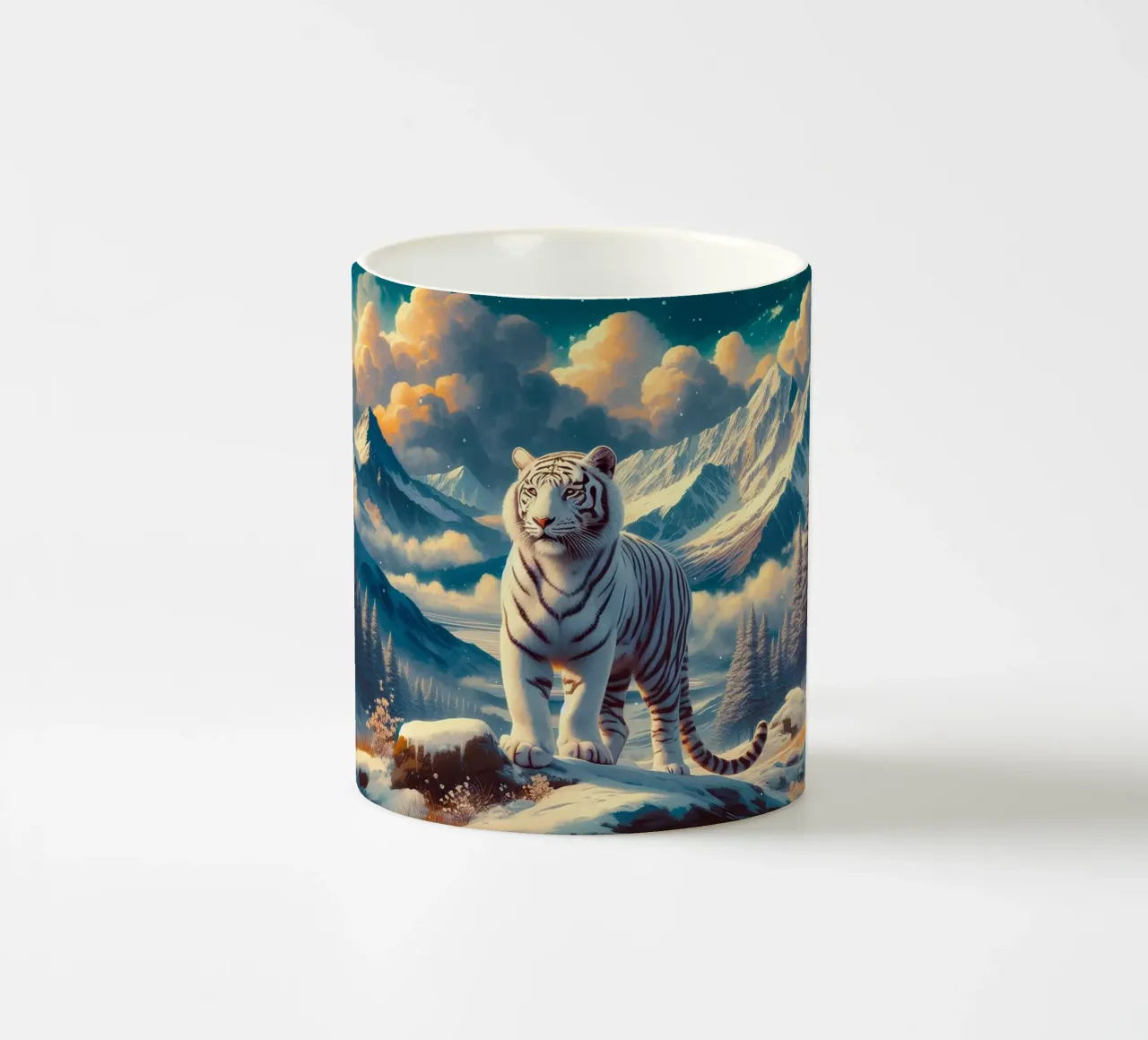 TIGRE BIANCA tazza in ceramica da RUBIANT ART