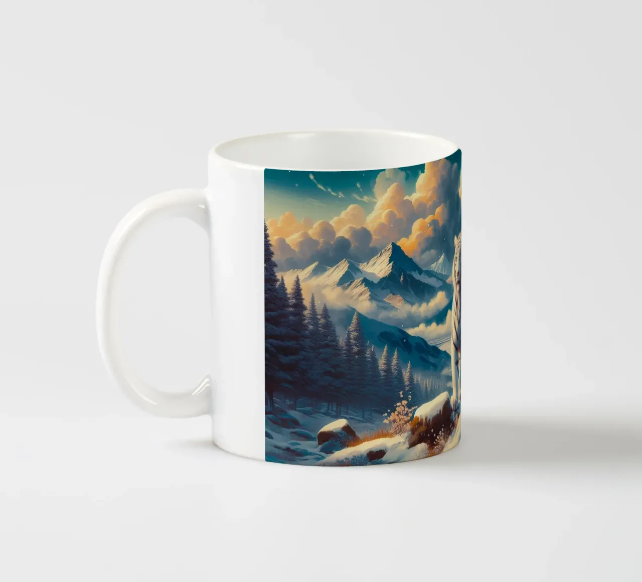 TIGRE BIANCA tazza in ceramica da RUBIANT ART
