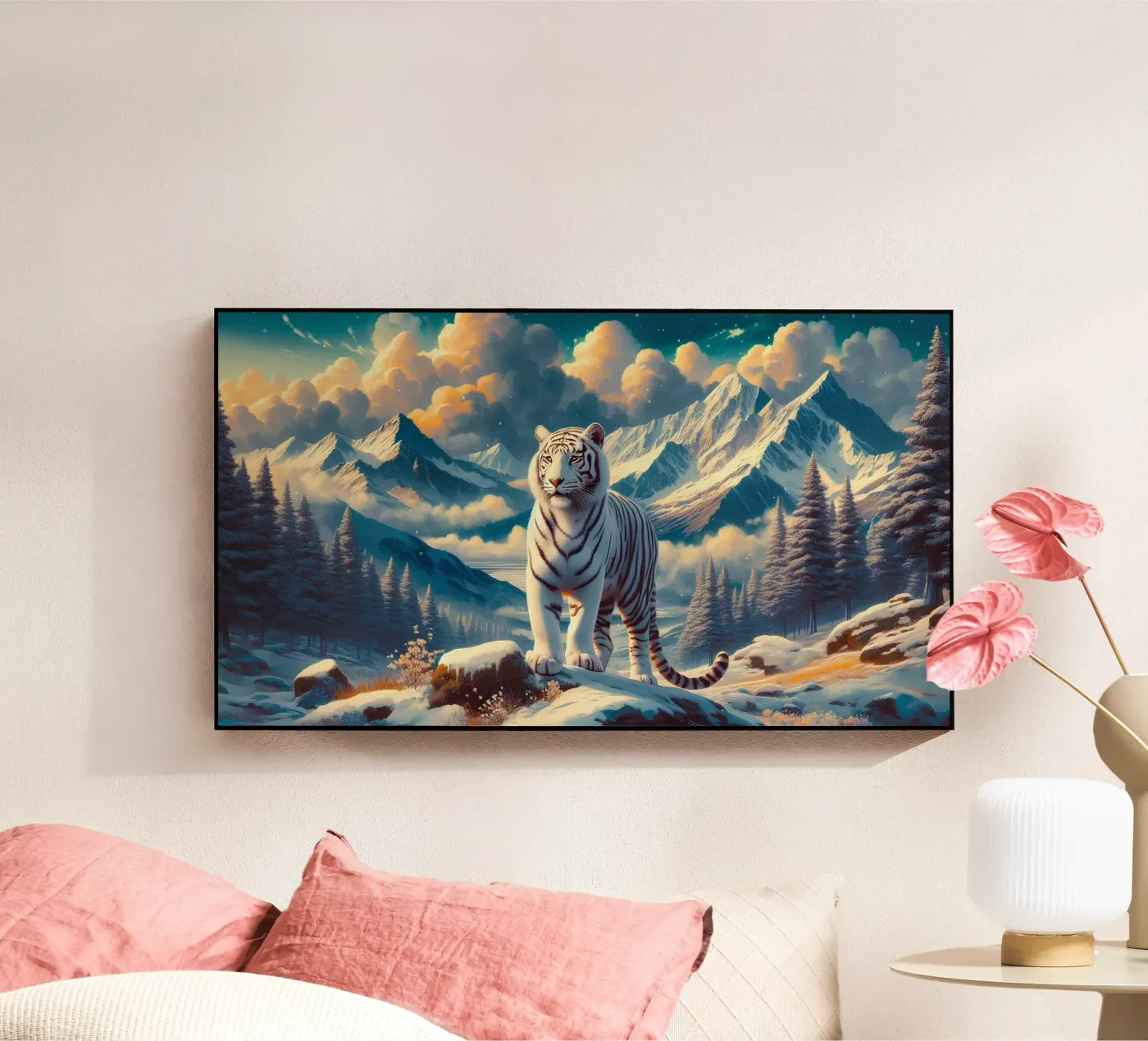 WITTE TIJGER acryl van RUBIANT ART