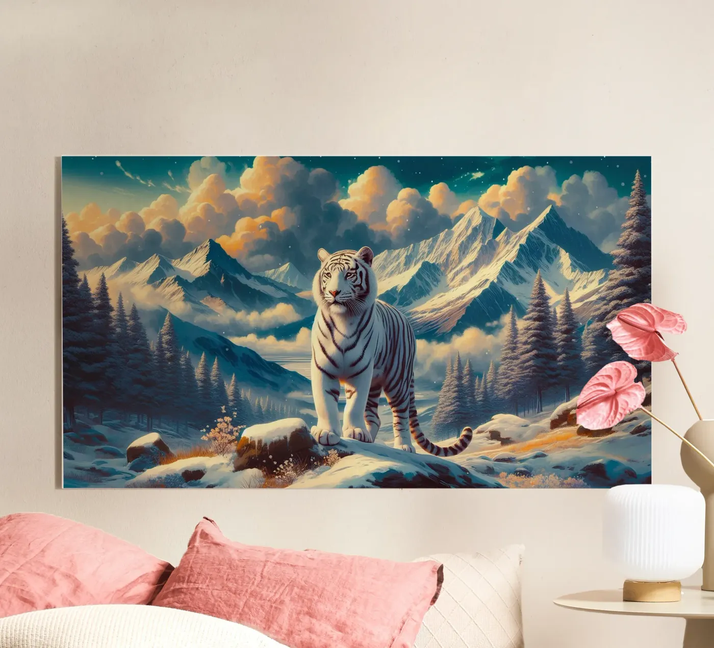 WITTE TIJGER acryl van RUBIANT ART