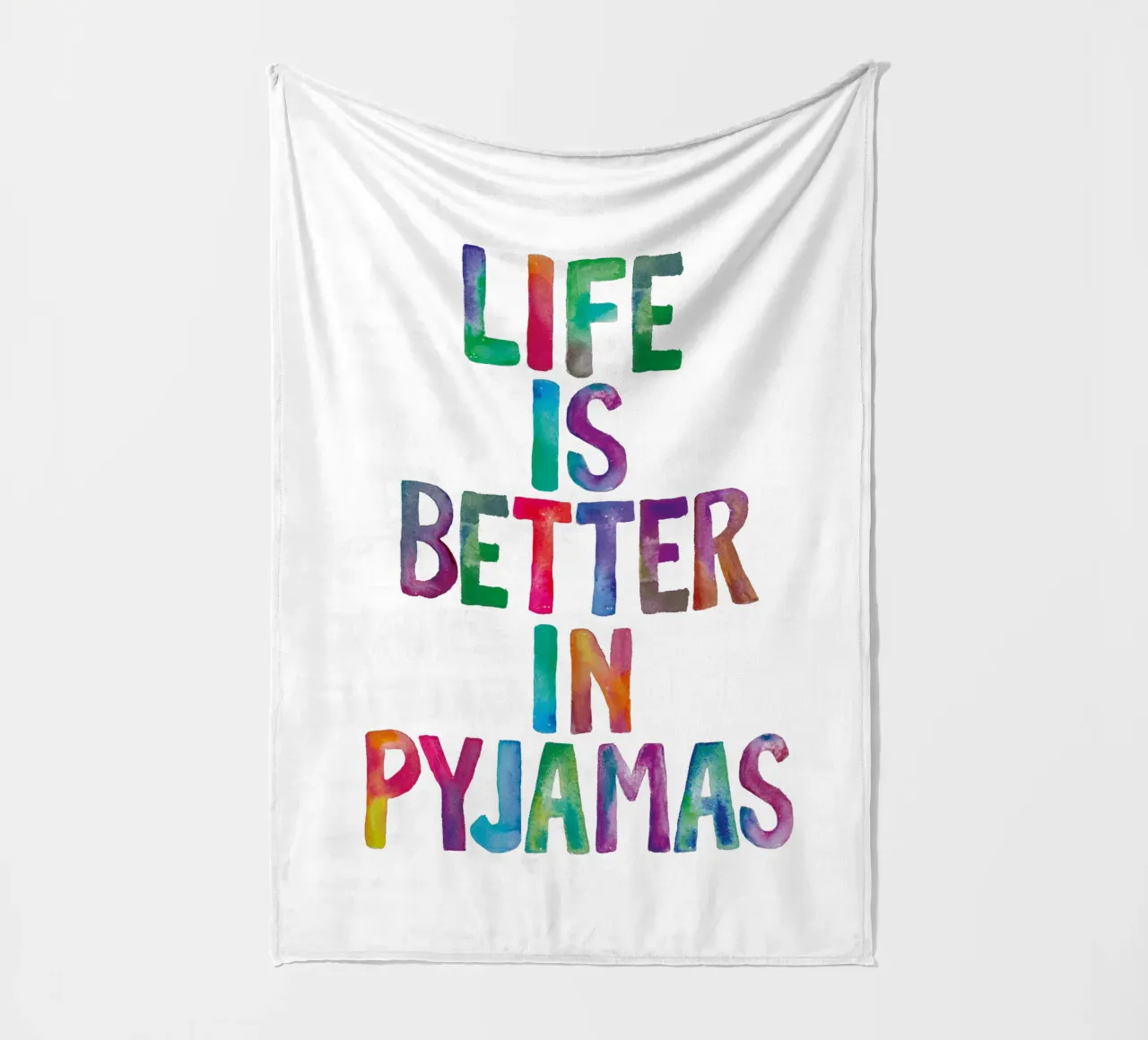 Life is Better in Pyjamas Typography Design fleece blanket by THE MOTIVATED TYPE