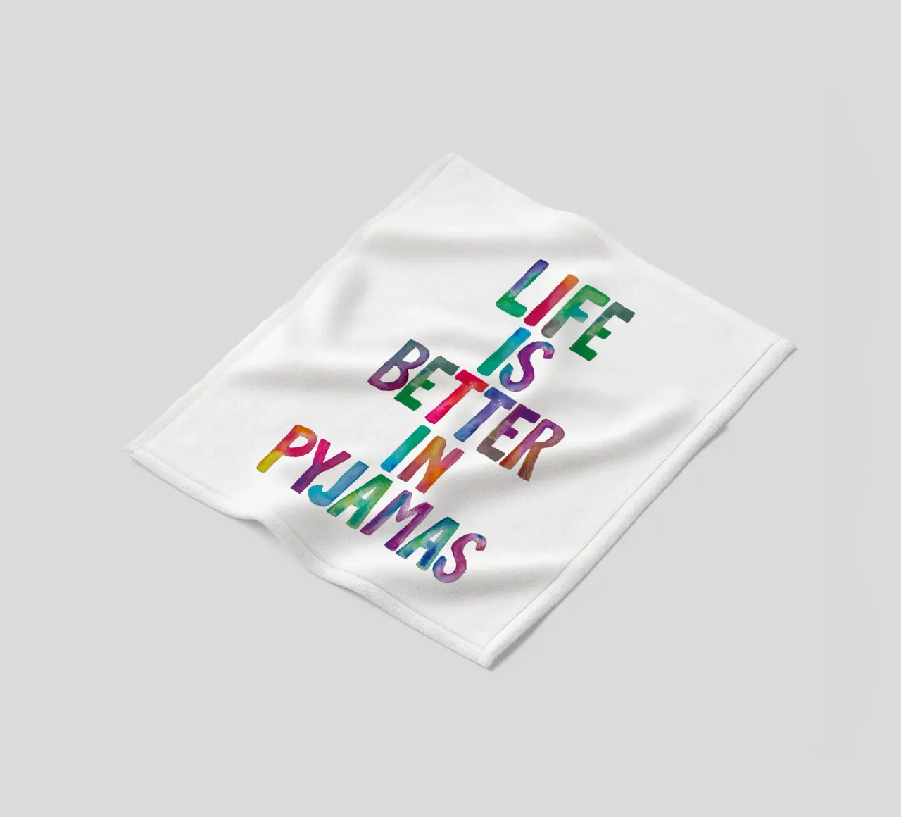 Life is Better in Pyjamas Typography Design fleece blanket by THE MOTIVATED TYPE