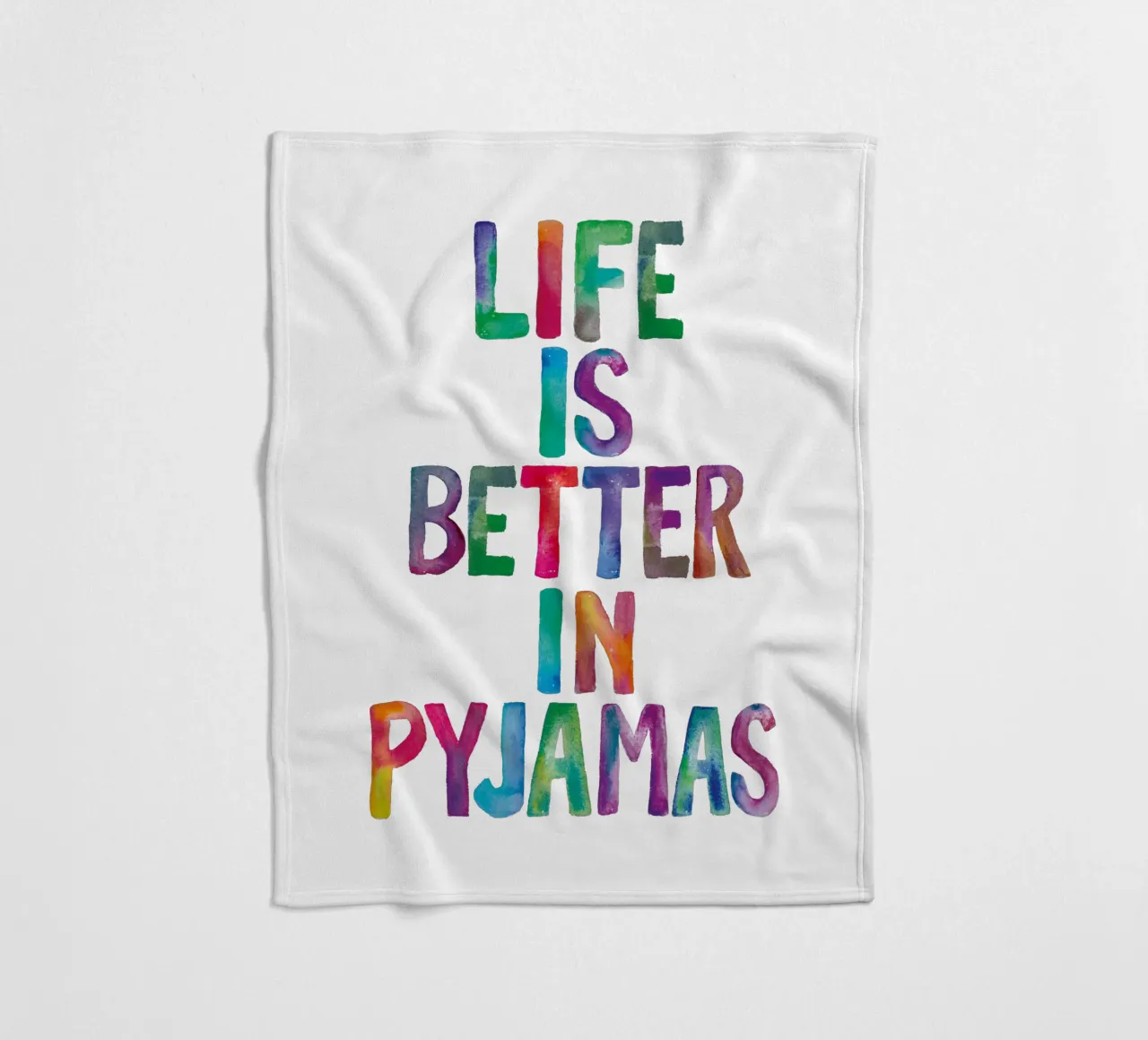 Life is Better in Pyjamas Typography Design fleece blanket by THE MOTIVATED TYPE