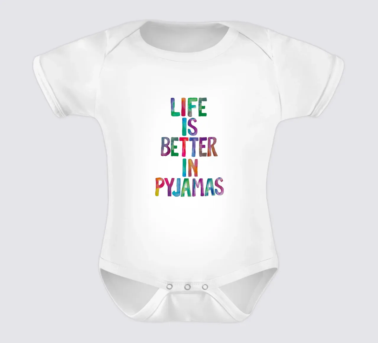 Life is Better in Pyjamas Typography Design short-sleeve baby romper by THE MOTIVATED TYPE