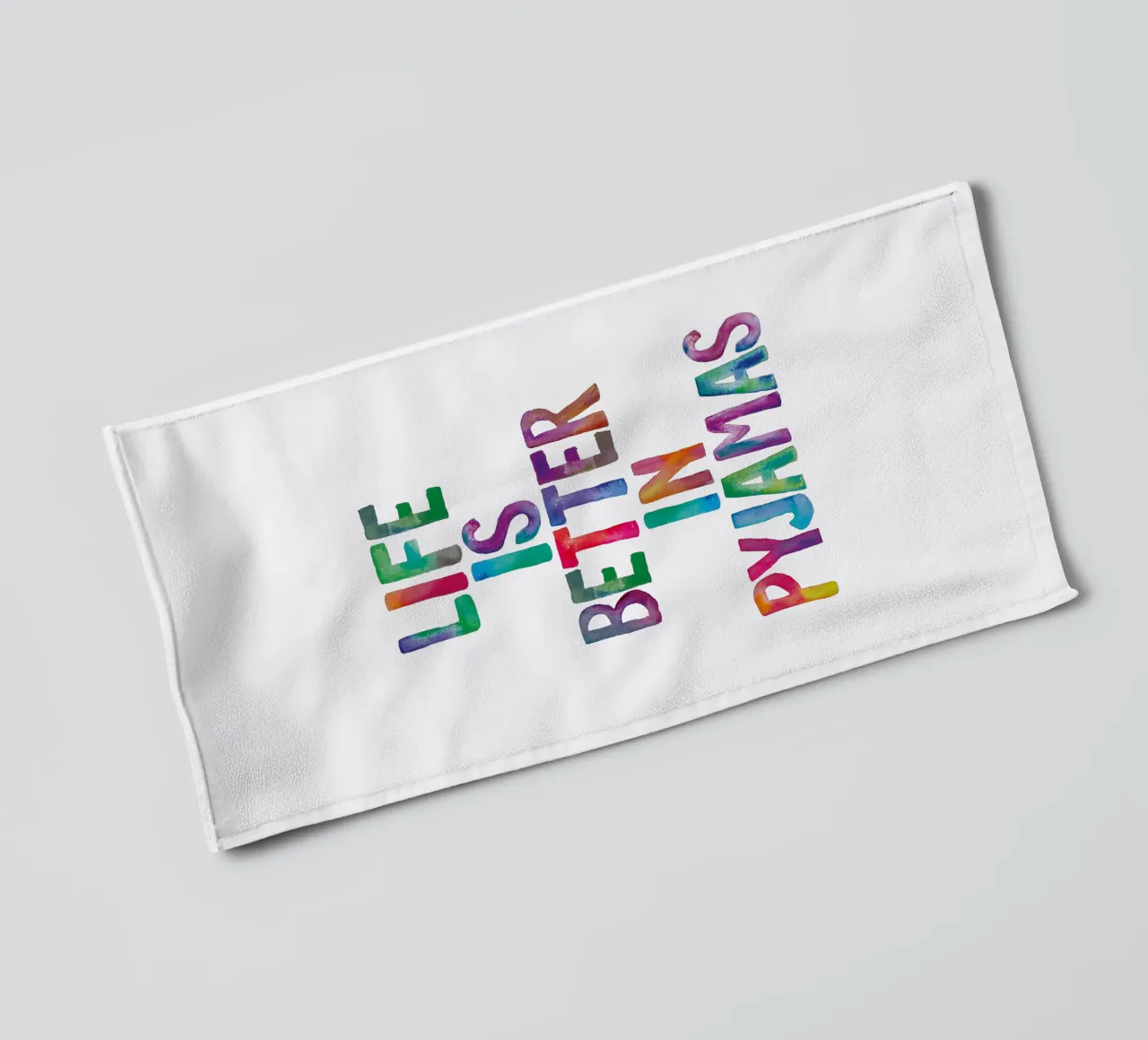 Life is Better in Pyjamas Typography Design towel by THE MOTIVATED TYPE