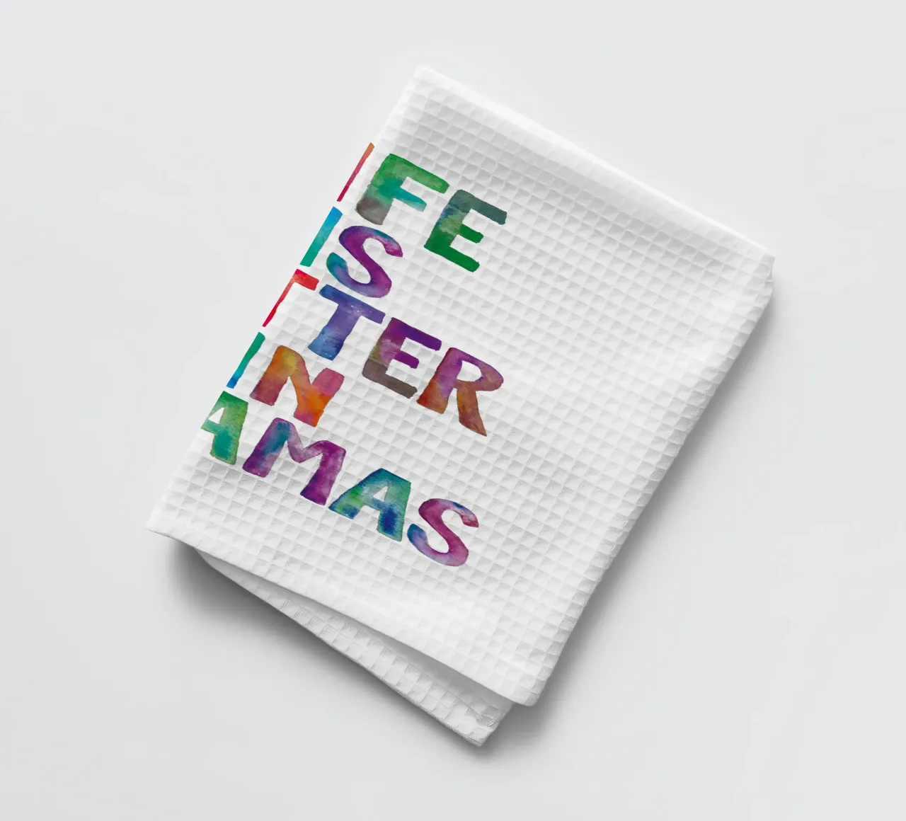 Life is Better in Pyjamas Typography Design tea towel by THE MOTIVATED TYPE
