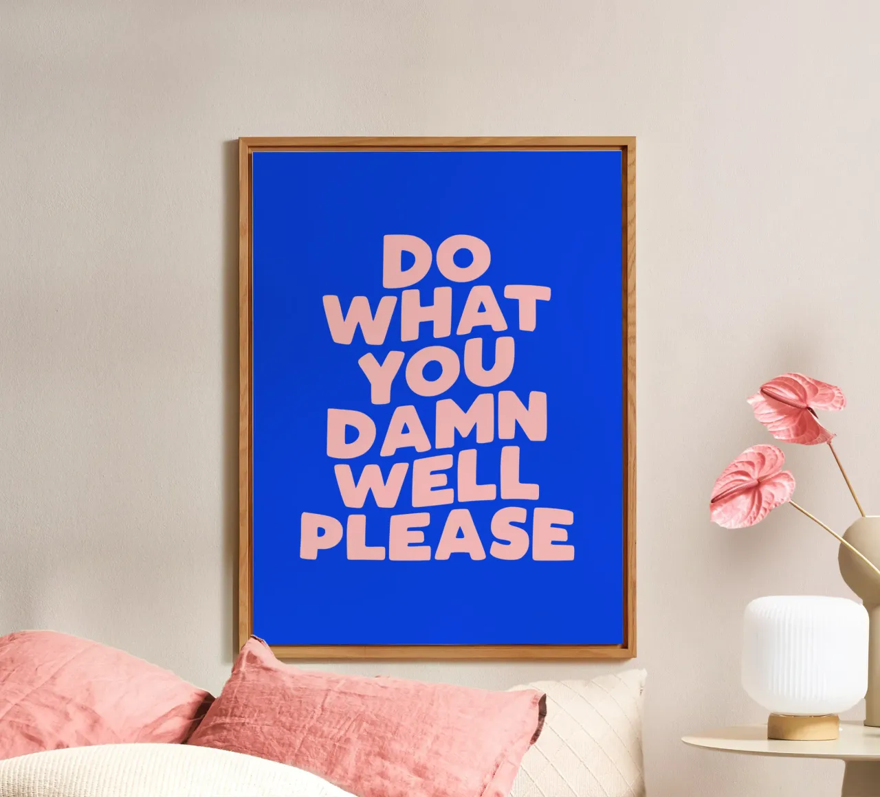 Do what you damn well please Typografie Design in blu pannello forex da THE MOTIVATED TYPE