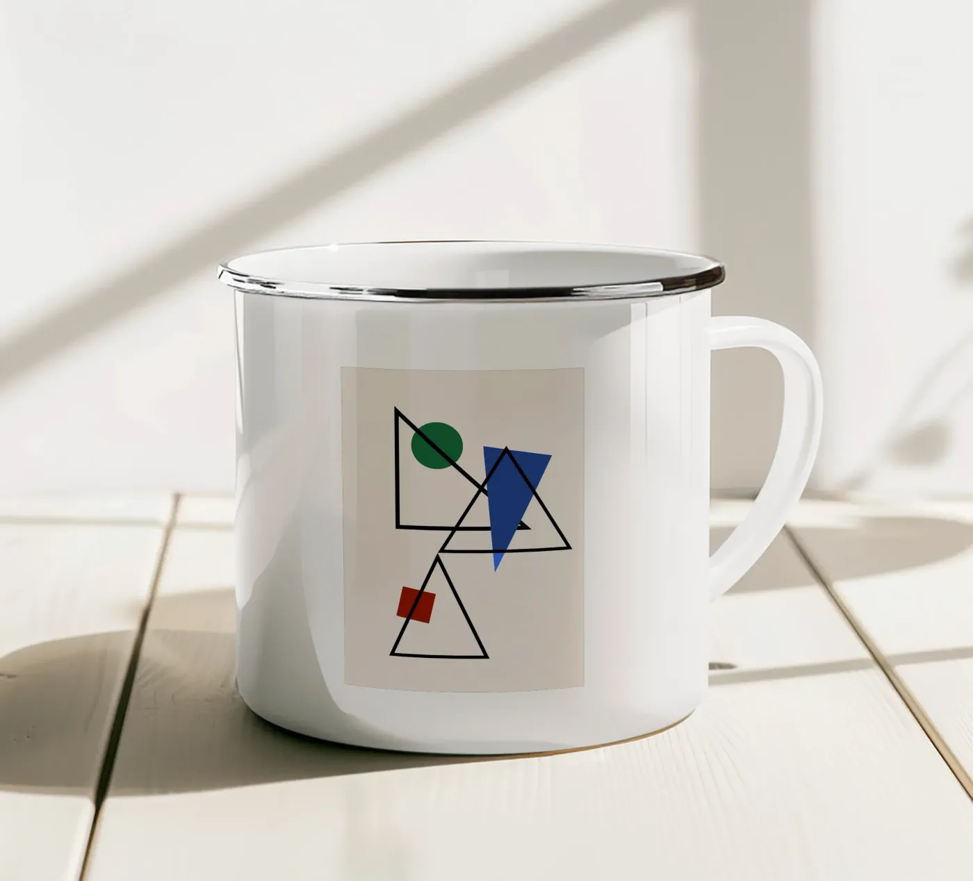 Prismatic Intersection enamel mug by David
