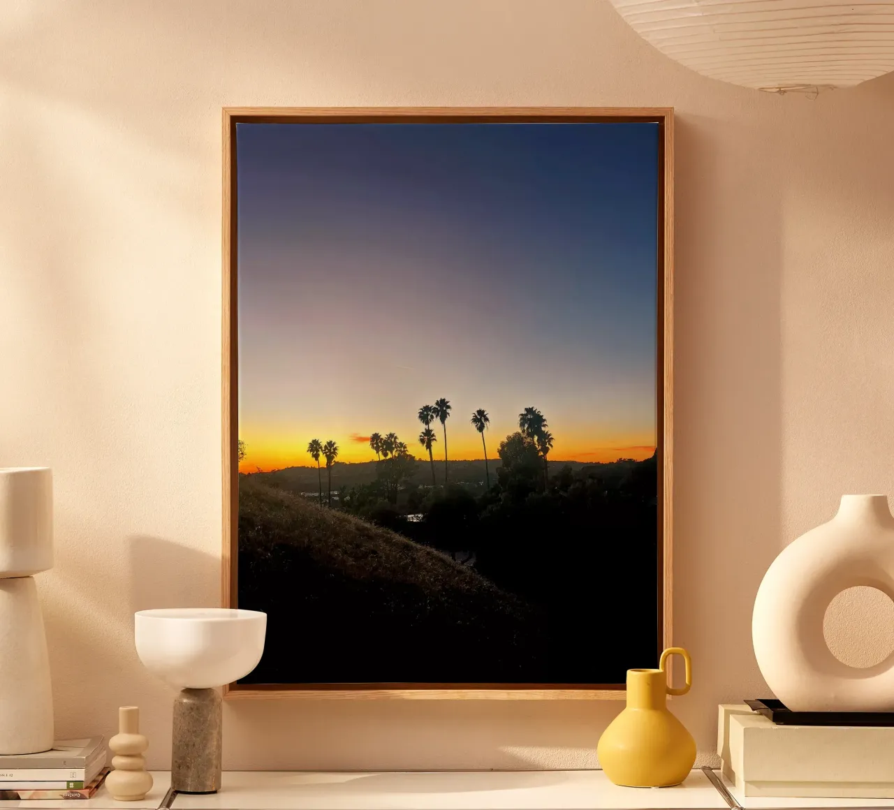 palm in los angeles tela con Cornice a cassetta da Reiselust