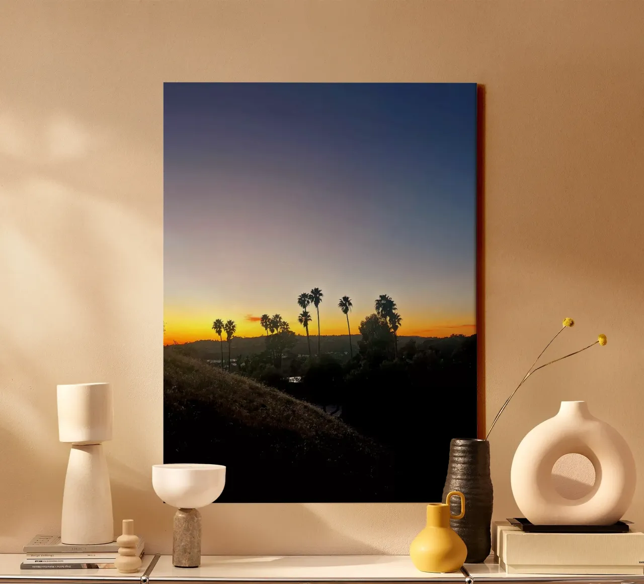 palm in los angeles tela con Cornice a cassetta da Reiselust