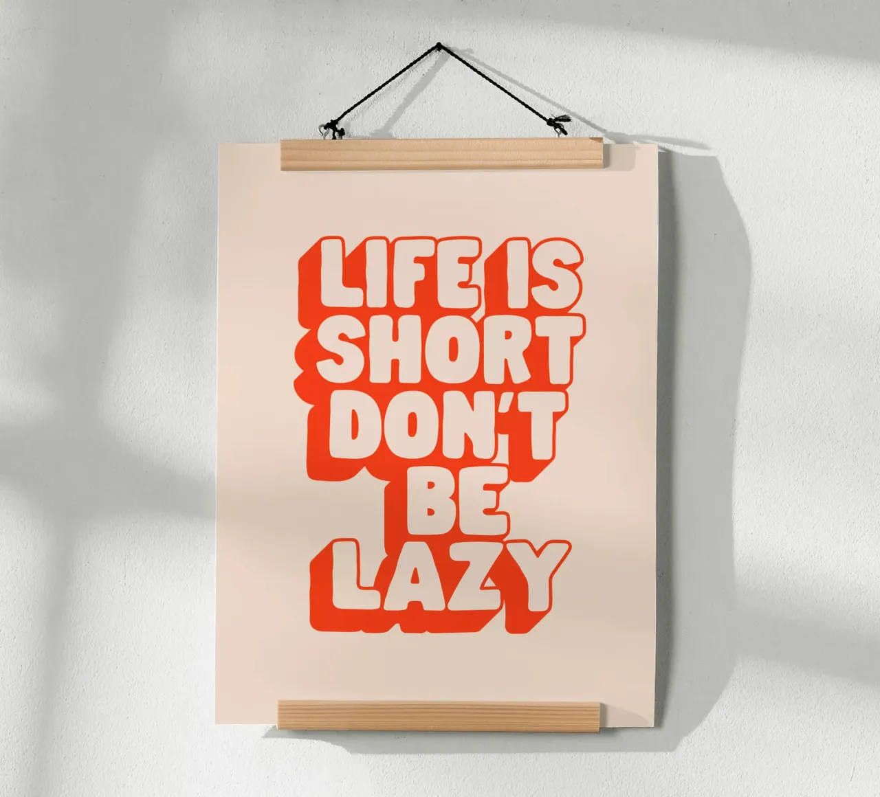 Life is Short Don't Be Lazy Typography Design hahnemühle by THE MOTIVATED TYPE