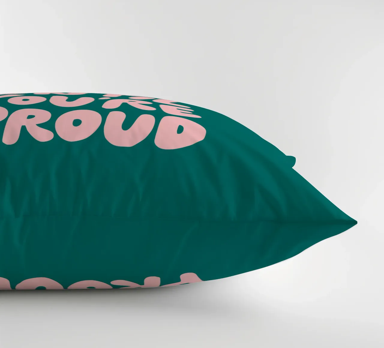 Don't Stop Until You're Proud Typografie Design in verde cuscino da THE MOTIVATED TYPE