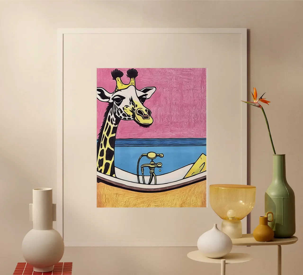 Animale Pop Art #13 poster con telaio in legno da ZAMART - PopArt