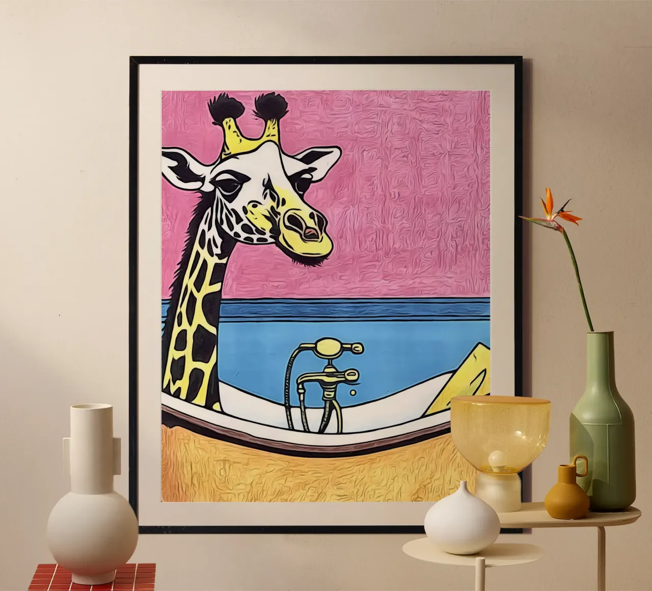 Animale Pop Art #13 poster con telaio in legno da ZAMART - PopArt