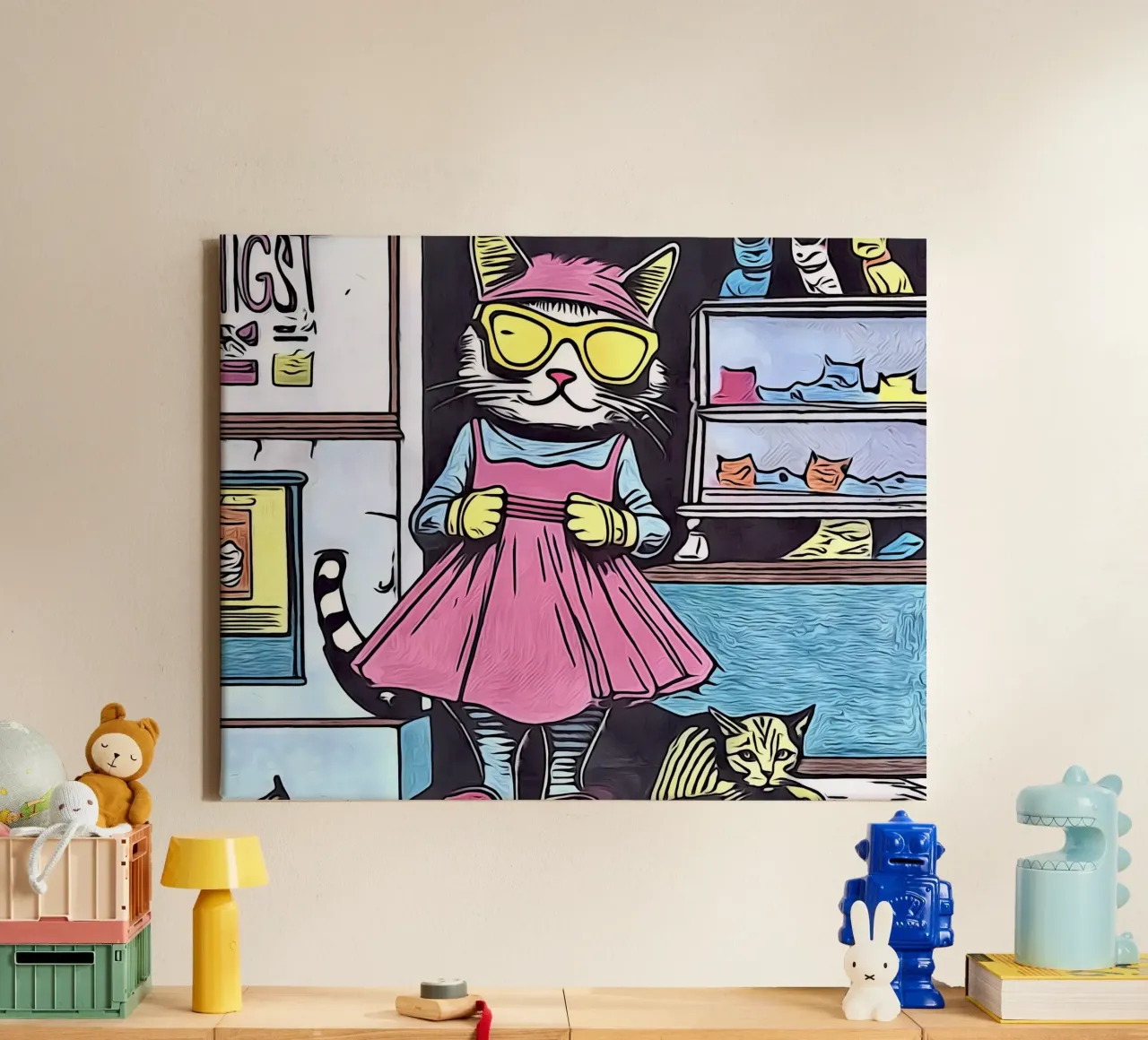 Pop Art Dier #11 canvas met Baklijst van ZAMART - PopArt