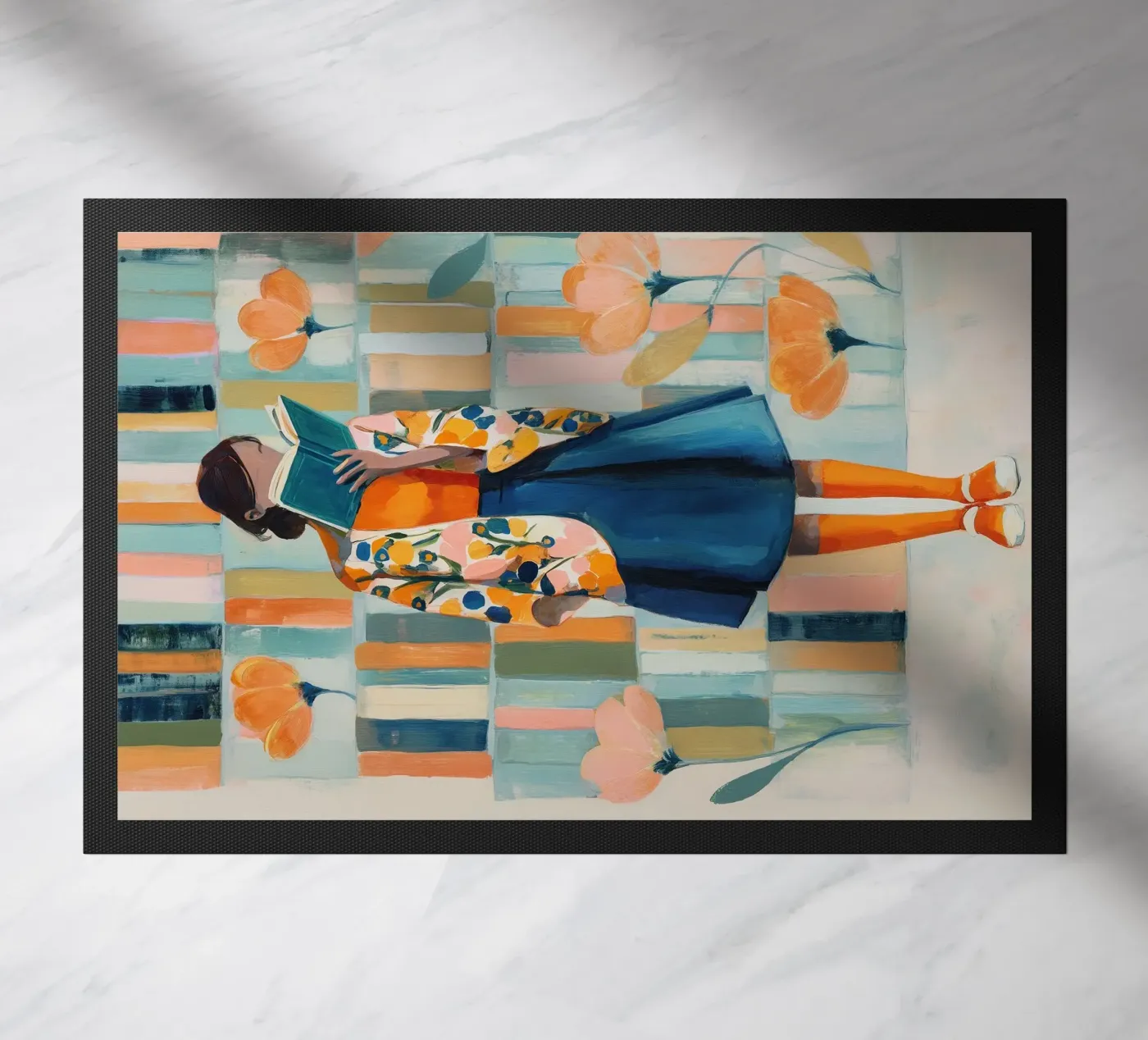 Reader in Bloom deurmat van Freya