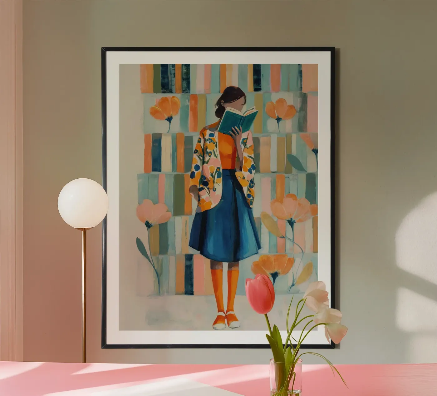 Reader in Bloom poster van Freya