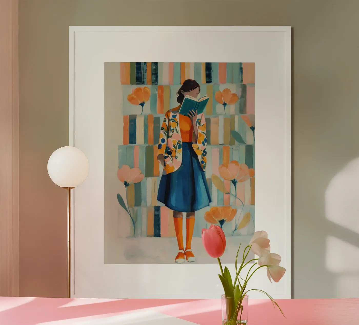 Reader in Bloom poster van Freya
