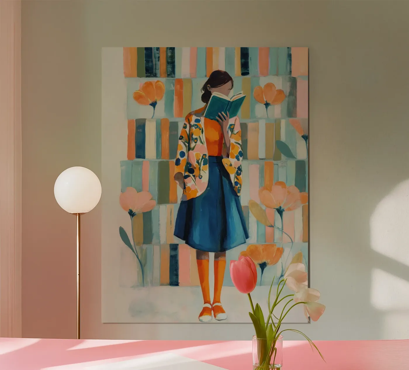Reader in Bloom poster van Freya