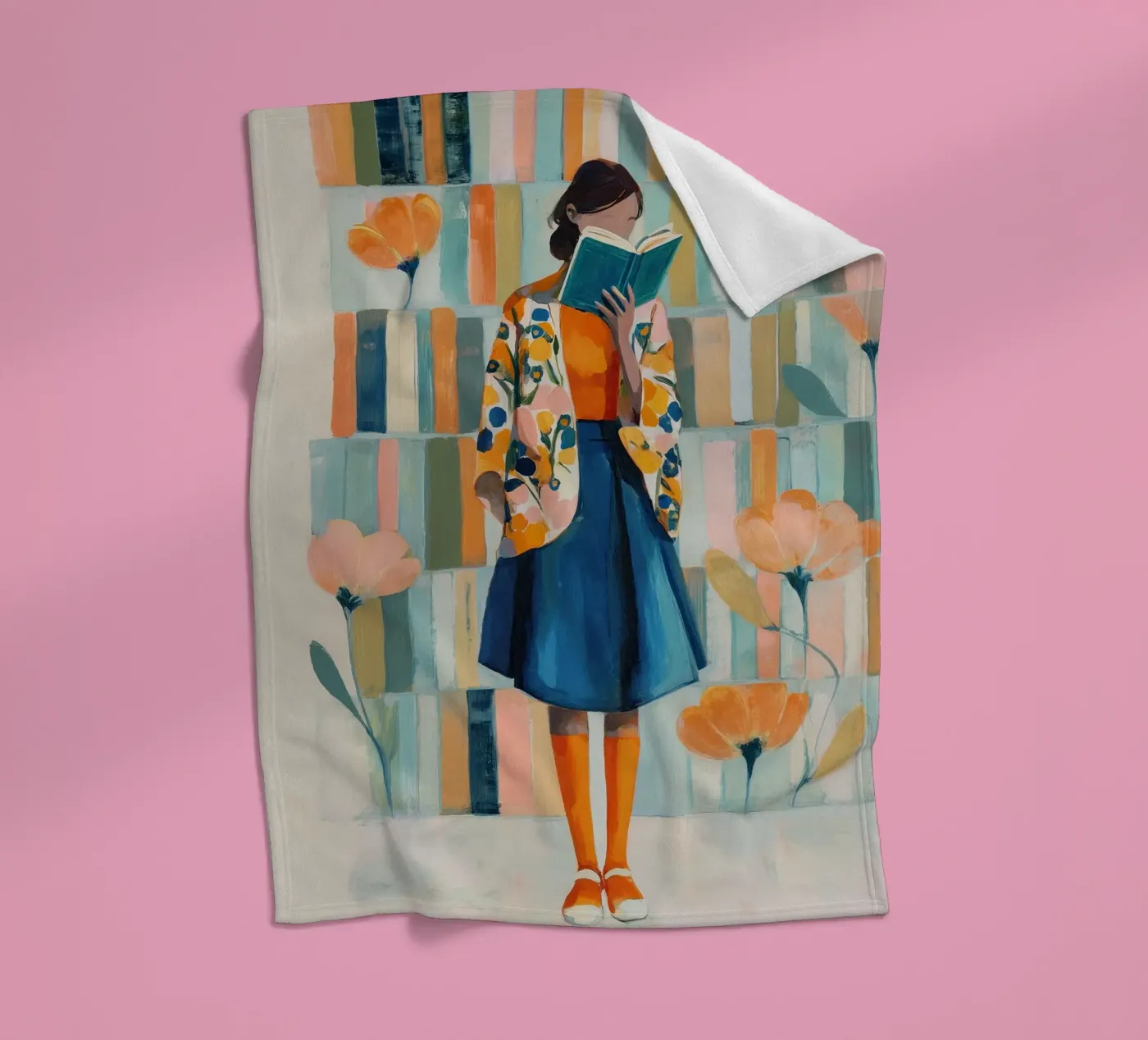 Reader in Bloom fleecedeken van Freya