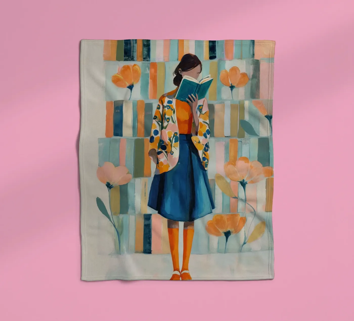 Reader in Bloom fleecedeken van Freya
