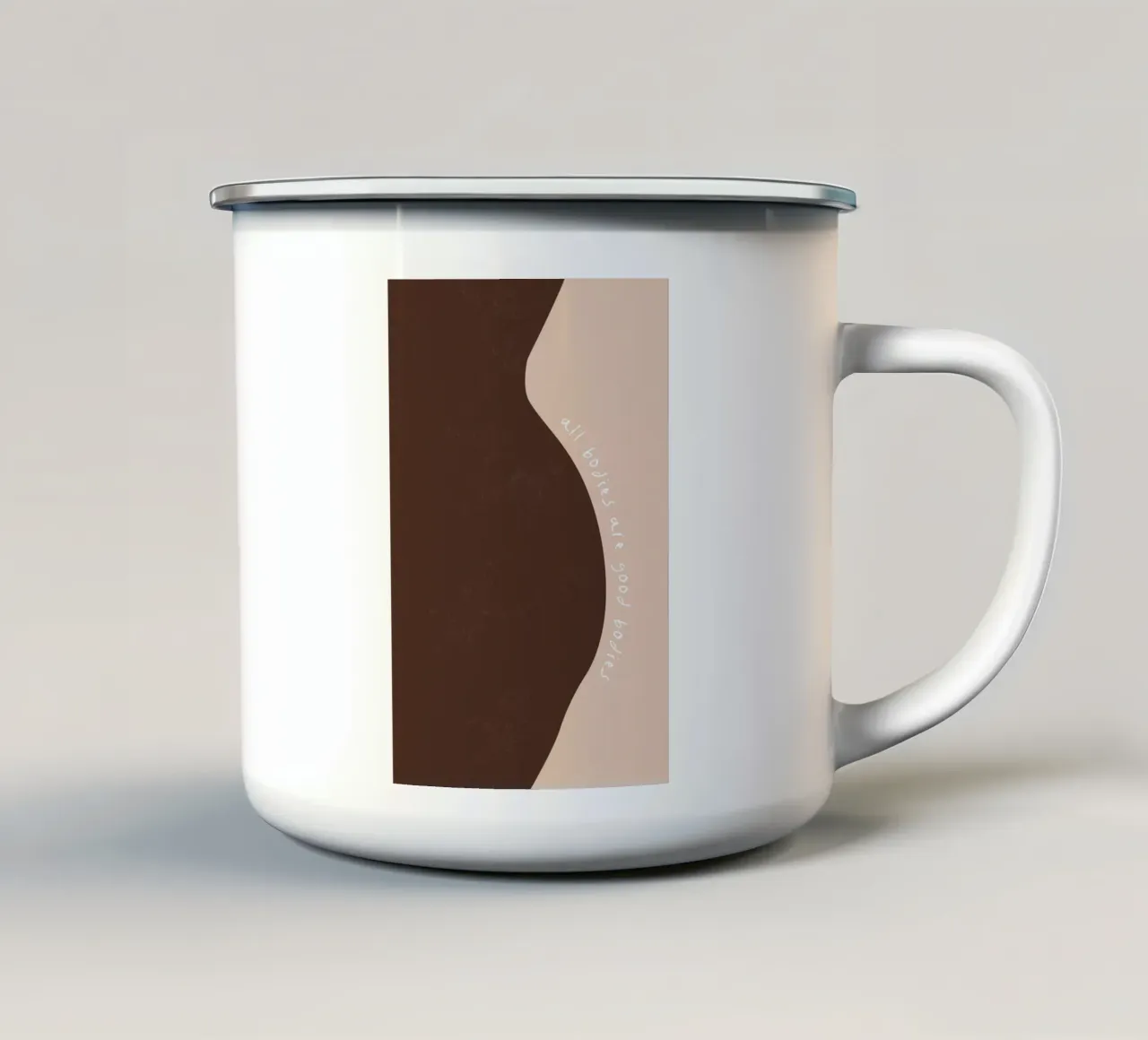 All bodies are good bodies. tazza in smalto da STUDIO LEEMO