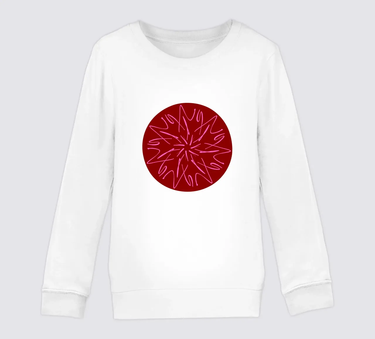 Snowflake Star | Hot Pink on Dark Red felpa bambino da sabidussi