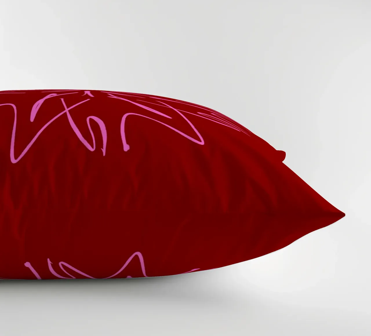 Snowflake Star | Hot Pink on Dark Red cuscino da sabidussi